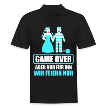 Junggesellenabschied Poltern Polterabend JGA - Männer Poloshirt - Schwarz - Vorne - Kai (181cm)