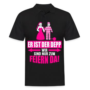 Junggesellenabschied Poltern Polterabend JGA - Männer Poloshirt - Schwarz - Vorne - Kai (181cm)