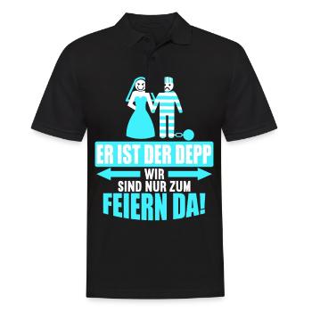 Junggesellenabschied Poltern Polterabend JGA - Männer Poloshirt - Schwarz - Vorne - Kai (181cm)