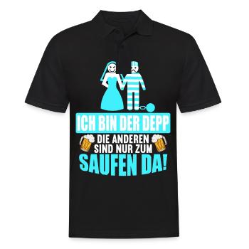 Junggesellenabschied Poltern Polterabend JGA - Männer Poloshirt - Schwarz - Vorne - Kai (181cm)