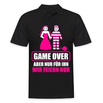 Junggesellenabschied Poltern Polterabend JGA - Männer Poloshirt - Schwarz - Vorne - Kai (181cm)