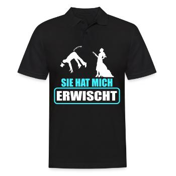 Junggesellenabschied Poltern Polterabend JGA - Männer Poloshirt - Schwarz - Vorne - Kai (181cm)
