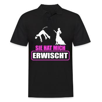 Junggesellenabschied Poltern Polterabend JGA - Männer Poloshirt - Schwarz - Vorne - Kai (181cm)