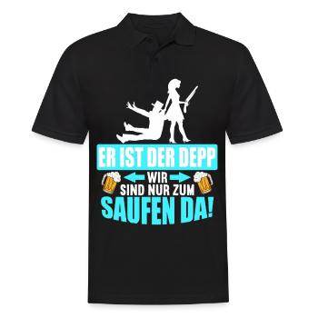 Junggesellenabschied Poltern Polterabend JGA - Männer Poloshirt - Schwarz - Vorne - Kai (181cm)