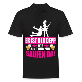 Junggesellenabschied Poltern Polterabend JGA - Männer Poloshirt - Schwarz - Vorne - Kai (181cm)