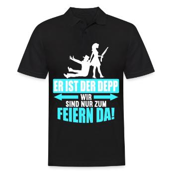 Junggesellenabschied Poltern Polterabend JGA - Männer Poloshirt - Schwarz - Vorne - Kai (181cm)