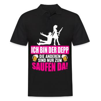 Junggesellenabschied Poltern Polterabend JGA - Männer Poloshirt - Schwarz - Vorne - Kai (181cm)