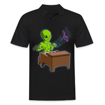 Alien Piano Player - Men's Polo Shirt - black - Front - Kai (181cm)