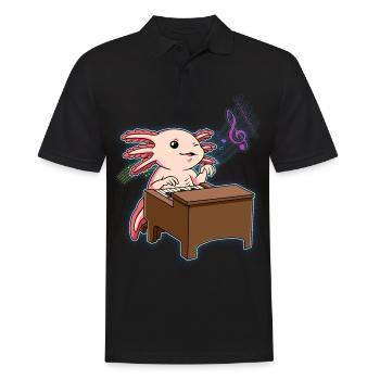 Axolotl Piano Player - Men's Polo Shirt - black - Front - Kai (181cm)