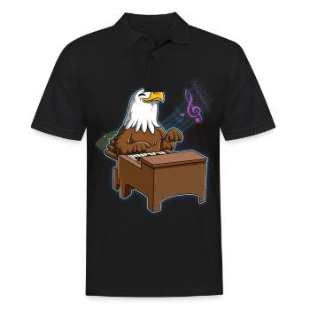Adler Piano Player - Men's Polo Shirt - black - Front - Kai (181cm)
