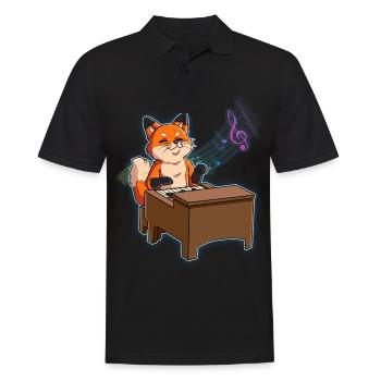 Fuchs Piano Player - Men's Polo Shirt - black - Front - Kai (181cm)