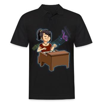 Girl Piano Player - Men's Polo Shirt - black - Front - Kai (181cm)