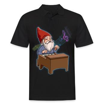 Gnome Piano Player - Men's Polo Shirt - black - Front - Kai (181cm)