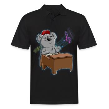 Koala Piano Player - Men's Polo Shirt - black - Front - Kai (181cm)