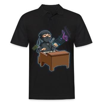 Ninja Piano Player - Men's Polo Shirt - black - Front - Kai (181cm)
