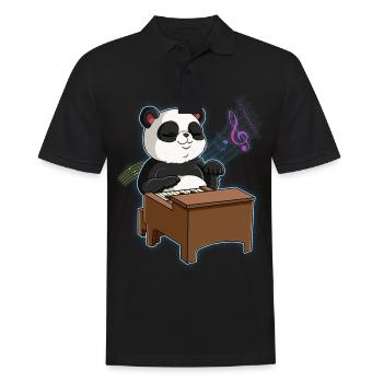 Panda Piano Player - Men's Polo Shirt - black - Front - Kai (181cm)