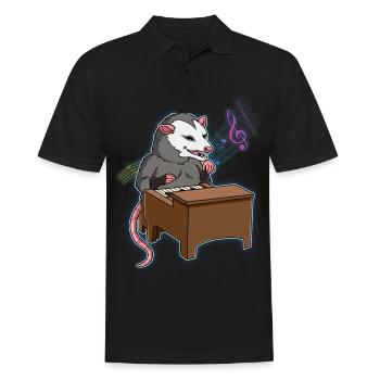 Opossum Piano Player - Men's Polo Shirt - black - Front - Kai (181cm)