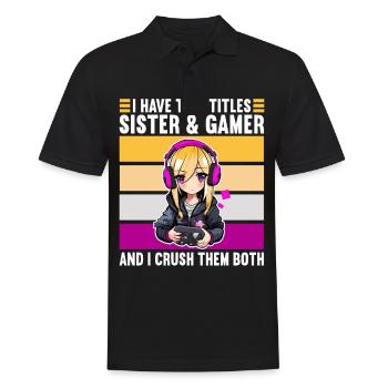 Console de jeu PC Gamer Girl Gamer Girl - Polo Homme - noir - Devant - Kai (181cm)