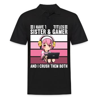 Gaming Console PC Gamer Girl Gamer Girl - Men's Polo Shirt - black - Front - Kai (181cm)