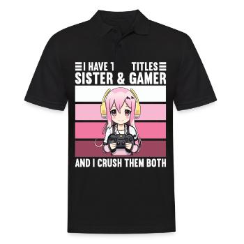 Gaming Console PC Gamer Girl Gamer Girl - Men's Polo Shirt - black - Front - Kai (181cm)