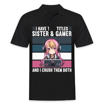 Gaming Console PC Gamer Girl Gamer Girl - Men's Polo Shirt - black - Front - Kai (181cm)
