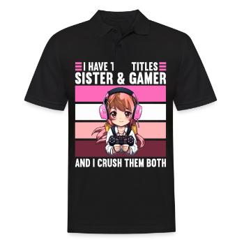 Console de jeu PC Gamer Girl Gamer Girl - Polo Homme - noir - Devant - Kai (181cm)