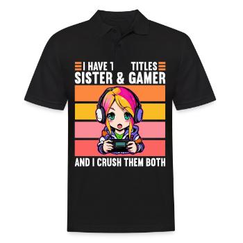 Gaming Console PC Gamer Girl Gamer Girl - Men's Polo Shirt - black - Front - Kai (181cm)