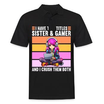 Console de jeu PC Gamer Girl Gamer Girl - Polo Homme - noir - Devant - Kai (181cm)