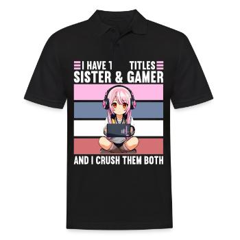Gaming Console PC Gamer Girl Gamer Girl - Men's Polo Shirt - black - Front - Kai (181cm)