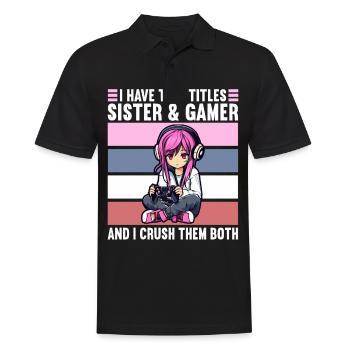 Console de jeu PC Gamer Girl Gamer Girl - Polo Homme - noir - Devant - Kai (181cm)