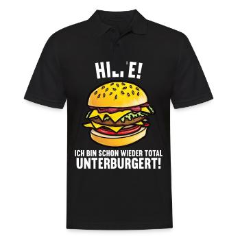Hilfe Ich bin schon wieder total unterburgert - Männer Poloshirt - Schwarz - Vorne - Kai (181cm)