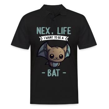 Next Life i want to be a bat Fledermaus - Men's Polo Shirt - black - Front - Kai (181cm)