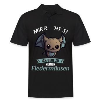 Mir reichts ich gehe zu meinen Fledermäusen - Männer Poloshirt - Schwarz - Vorne - Kai (181cm)