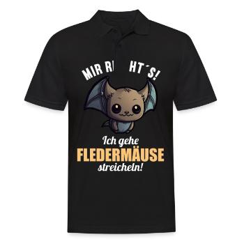 Mir reichts ich gehe Fledermäuse streicheln - Männer Poloshirt - Schwarz - Vorne - Kai (181cm)