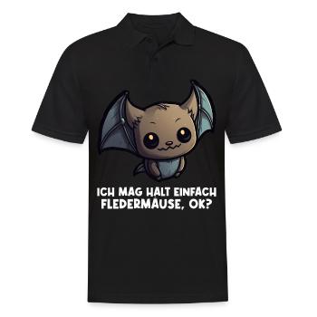 Ich mag halt einfach Fledermäuse Fledermaus - Männer Poloshirt - Schwarz - Vorne - Kai (181cm)