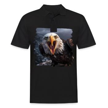 Alder Weißkopfseeadler Vogel SteinAdler - Männer Poloshirt - Schwarz - Vorne - Kai (181cm)