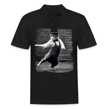 Chats Chat Chat Amoureux Drôles de Chats - Polo Homme - noir - Devant - Kai (181cm)