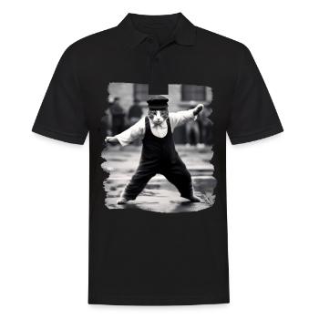 Chats Chat Chat Amoureux Drôles de Chats - Polo Homme - noir - Devant - Kai (181cm)