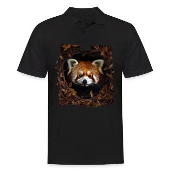 Petit Panda Panda Roux réaliste Pandas - Polo Homme - noir - Devant - Kai (181cm)