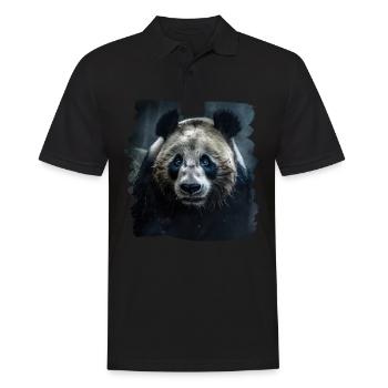 Pandas realistic Panda Großer Panda - Männer Poloshirt - Schwarz - Vorne - Kai (181cm)