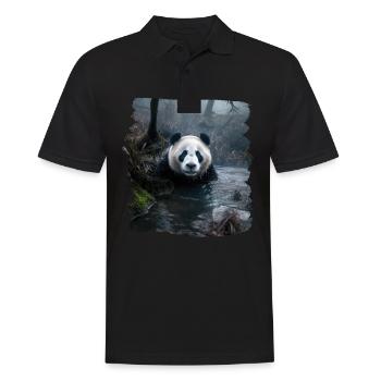 Pandas réaliste Panda Panda géant - Polo Homme - noir - Devant - Kai (181cm)