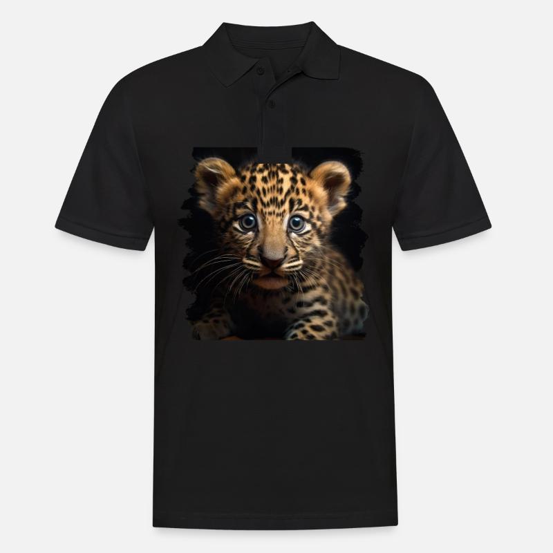 Leoparden Leoparde realistic Leopard - Männer Poloshirt - Schwarz