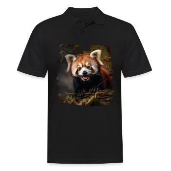 Petit Panda Panda Roux réaliste Pandas - Polo Homme - noir - Devant - Kai (181cm)