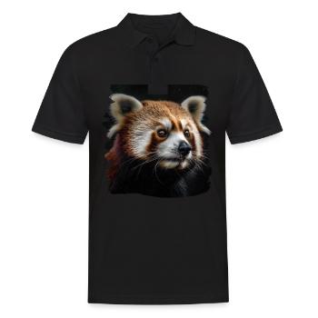 Petit Panda Panda Roux réaliste Pandas - Polo Homme - noir - Devant - Kai (181cm)