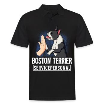 Boston Terrier - Männer Poloshirt - Schwarz - Vorne - Kai (181cm)
