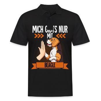 Mich Gibts Nur Mit Beagle - Männer Poloshirt - Schwarz - Vorne - Kai (181cm)