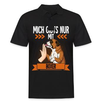 Mich Gibts Nur Mit Boxer - Männer Poloshirt - Schwarz - Vorne - Kai (181cm)
