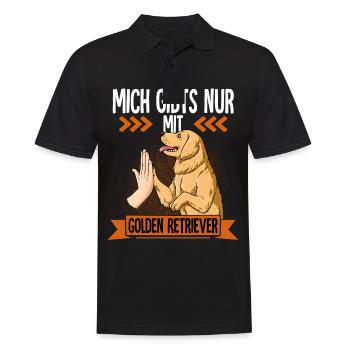 Mich Gibts Nur Mit Golden Retriever - Männer Poloshirt - Schwarz - Vorne - Kai (181cm)