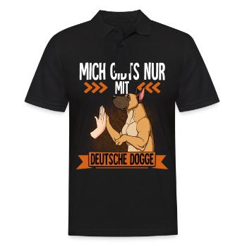 Mich Gibts Nur Mit Deutsche Dogge - Männer Poloshirt - Schwarz - Vorne - Kai (181cm)