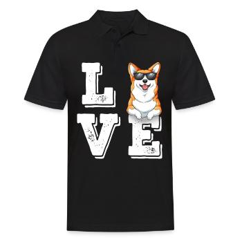 Love Corgi - Männer Poloshirt - Schwarz - Vorne - Kai (181cm)